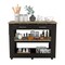 Tuhome Cala Kitchen Island 46, Six Casters, Two Drawers, Lower Open Shelf, Black/Light Oak AWD5779 - alternate 8